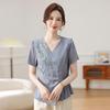 2026 Elegant New Style Chinese Jacquard Embroidered Short-Sleeve Summer Top
