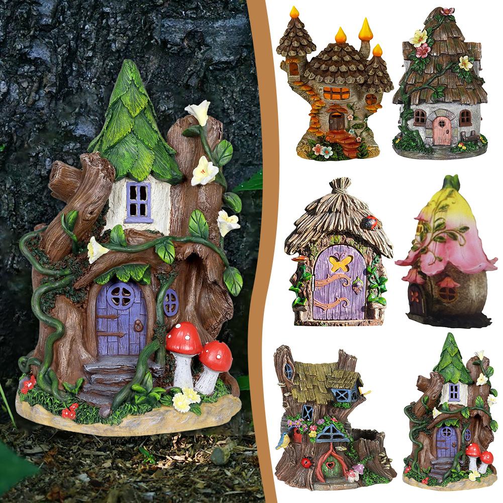 Garden Fairy Gnome Elf Miniature Figurines Window Door Garden Statue House Christmas Home Door Q7E0