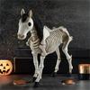Mrożąca Krew w Żyłach Figurka Czaszki Konia z Żywicy, Wykwintna Dekoracja Szkieletu Konia na Halloween dla Entuzjastów i na Prezent