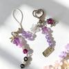 Kpop BTS ARMY Cordino per Telefono con Perline Viola Estetica Carino Farfalla Ciondolo per Telefono Portacarte Ciondolo per Borsa Portachiavi Regalo