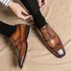 New Britain Gentleman Lace Up Business Patent Leather Brogues Shoes For Men Casual Wedding Formal Dress Footwear Zapatos Hombre