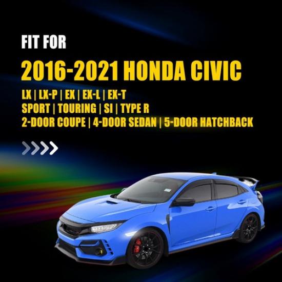 For Honda Civic 2016- Marker Side Clear Light Amber Sequential White Front