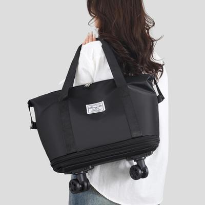 Travel Luggage Bag Trolley Bag with Wheels Waterproof Expandable Overnight Bag Portable Collapsible Weekender Bag for Travel Shopping Gym