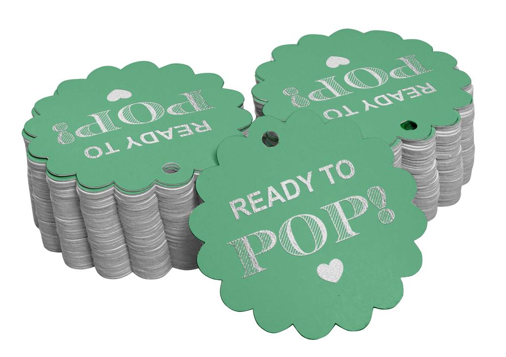 Inkdotpot Ready To Pop Baby Shower Bottle Tag Real Gold Foil Favor Hang Tags Pack Of