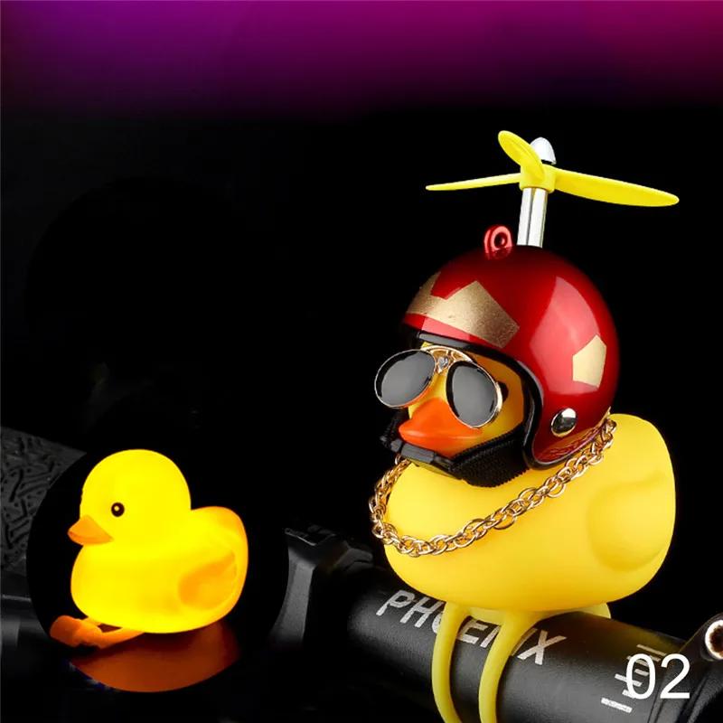 Luminous/Normal Airscrew Helmet Standing Duck Broken Wind Small Yellow Duck Bike Motor Riding Cycling Lights Bicycle Accessories