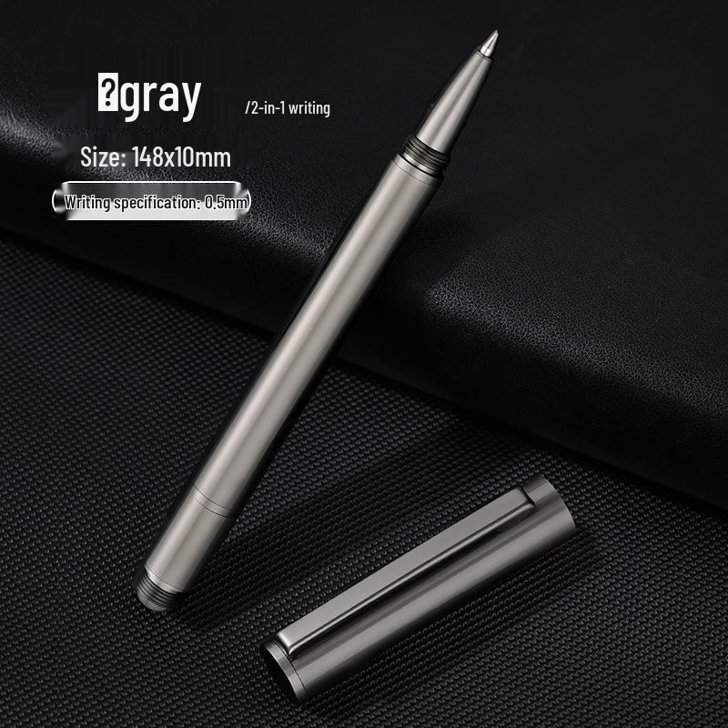 

Gunmetal Grey 2-in-1 Multifunctional Ballpoint Pen with Yong Sheng Ink Nib for Office Use, Customizable Logo