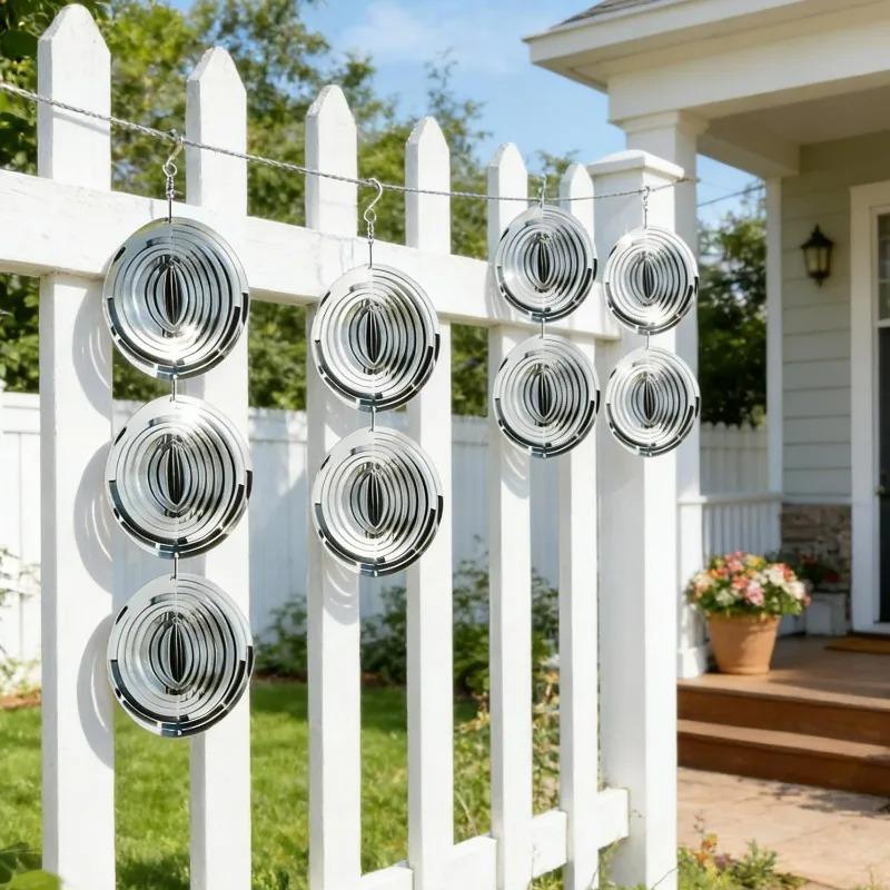 10/1Pcs Bird Deterrent Pendant Reflective Wind Spinner Outdoor Garden Decoration Shiny Wind Spinner Birds Repellent Device