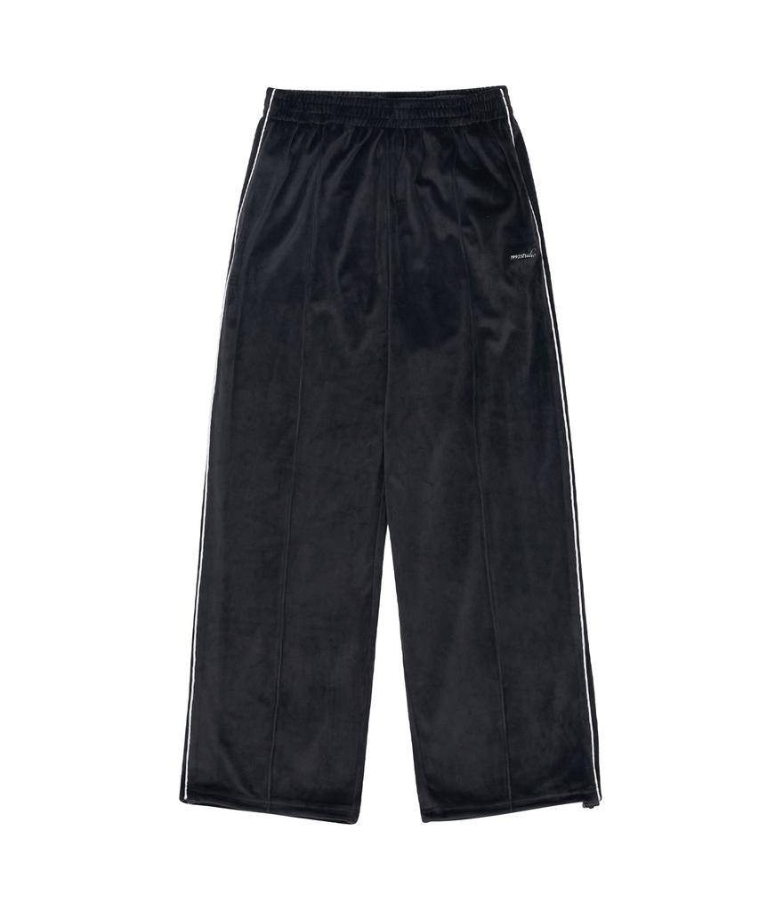 1993STUDIO W Velour Piping Elastic Waist Pants_Black