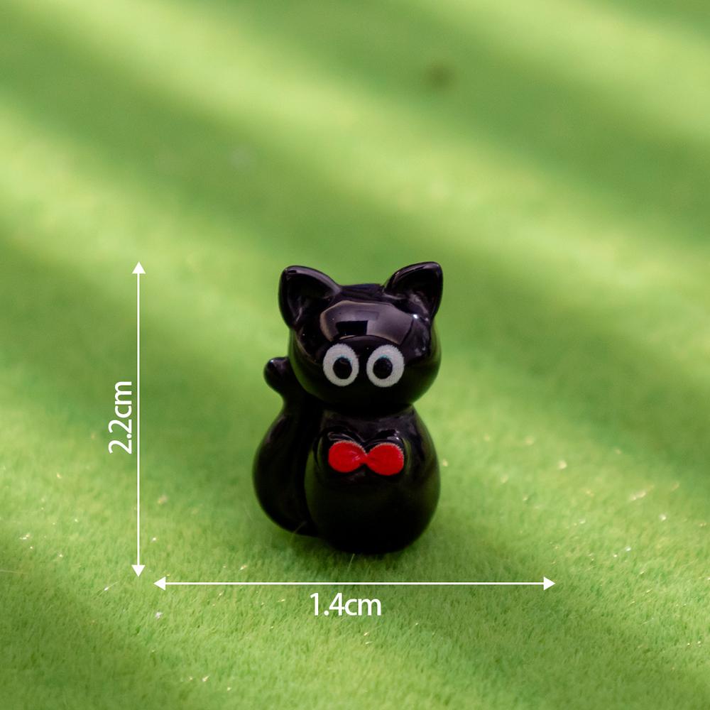 Cute Cartoon Resin Black Cat Figurine Mini Animal Ornaments Car Mounted Kids Children Toy Crafts Gift Desktop Home Decoration