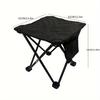 1Pc Outdoor Camping Folding Stool, Portable Folding Chair With Storage Bag And Side Pocket, Metal Frame, Quick Setup, Lightweight Design, Suitable