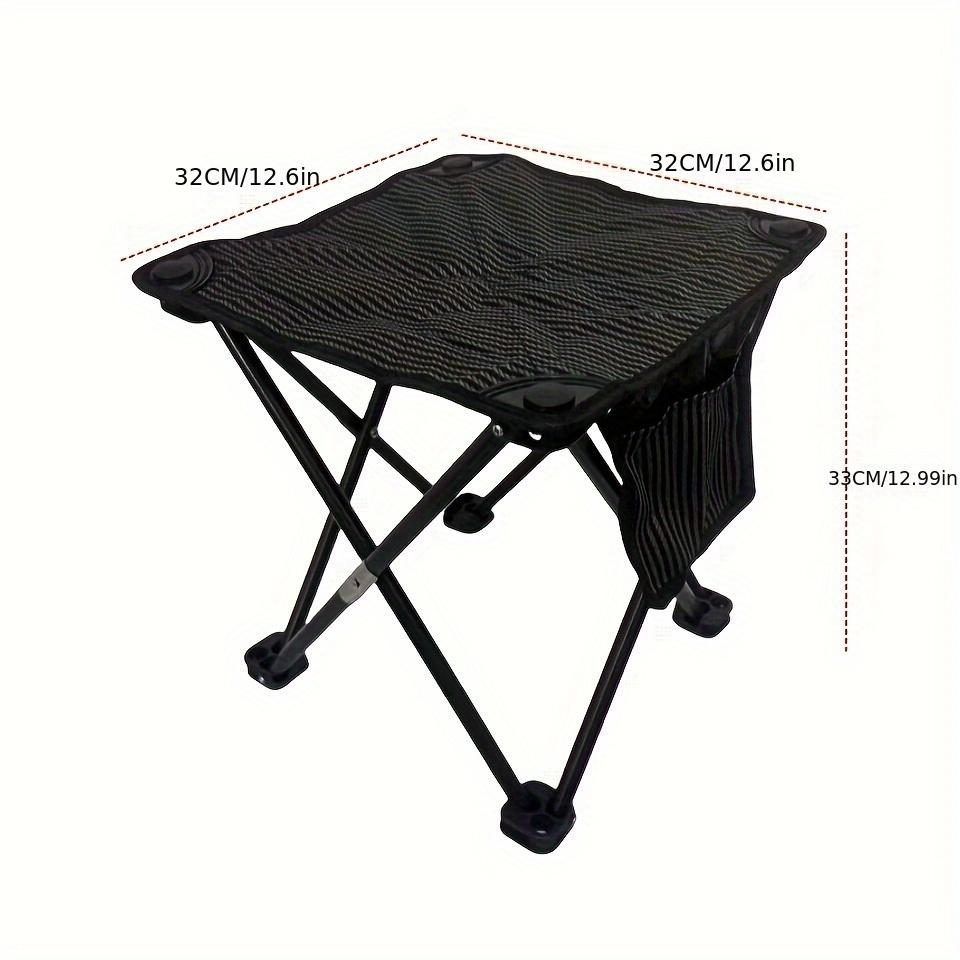 1Pc Outdoor Camping Folding Stool, Portable Folding Chair With Storage Bag And Side Pocket, Metal Frame, Quick Setup, Lightweight Design, Suitable