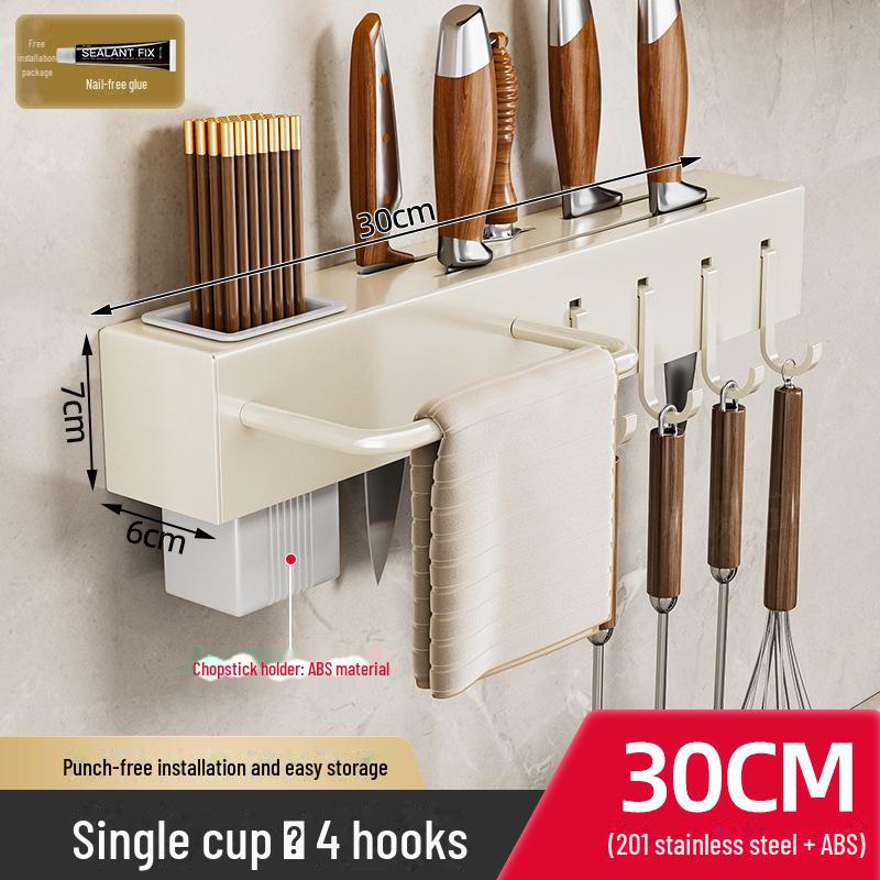 

Многофункциональная подставка для кухонных ножей и палочек из нержавеющей стали без проколов