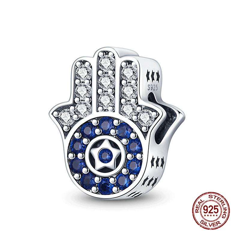 925 Silver Devil's Eye Charm Beads 3mm Fit DIY Bracelet Women's Fashion Jewelry Gift Original Handmade