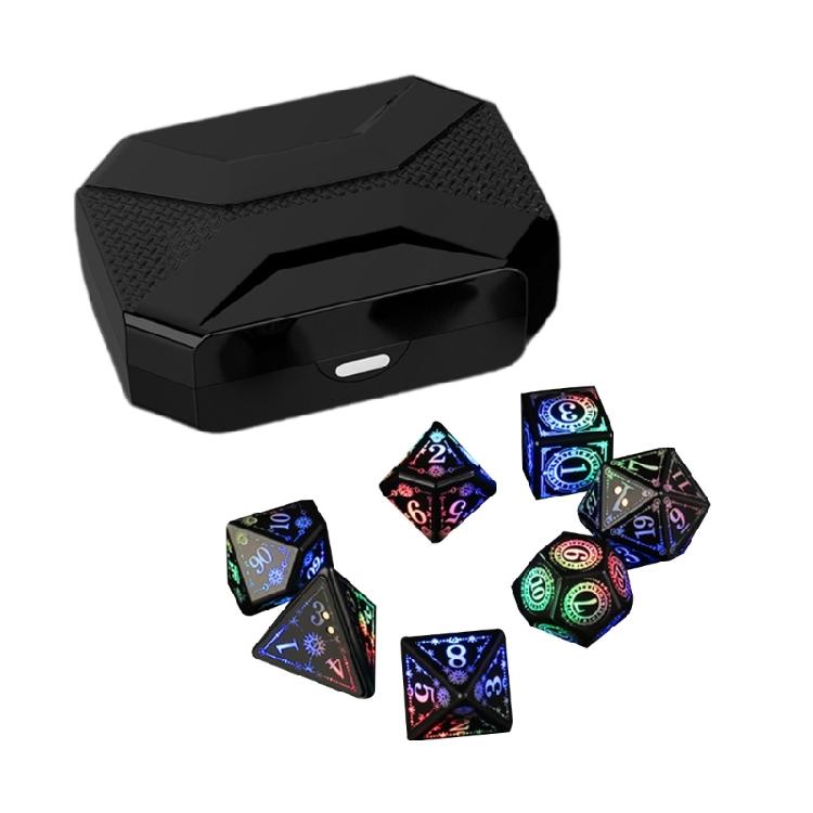 7 Pcs Polyhedral Dices Rechargable LED Dices Role Playing Game Accessories