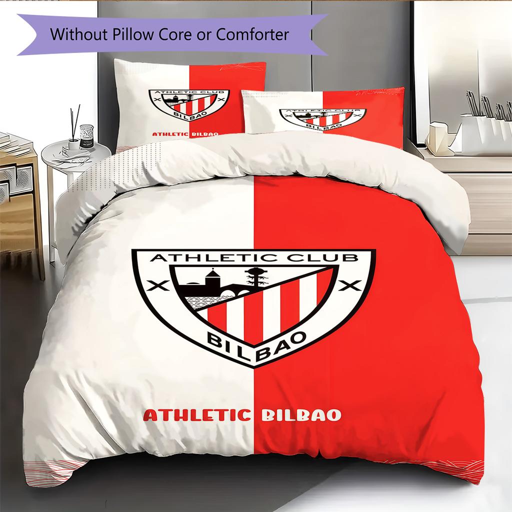 Bilbao logo Patrón Juego de Ropa de Cama Colcha Colcha Funda de Almohada Decoración del Hogar Regalo de Cumpleaños (1 * funda nórdica + 2 * fundas de almohada, sin núcleo)