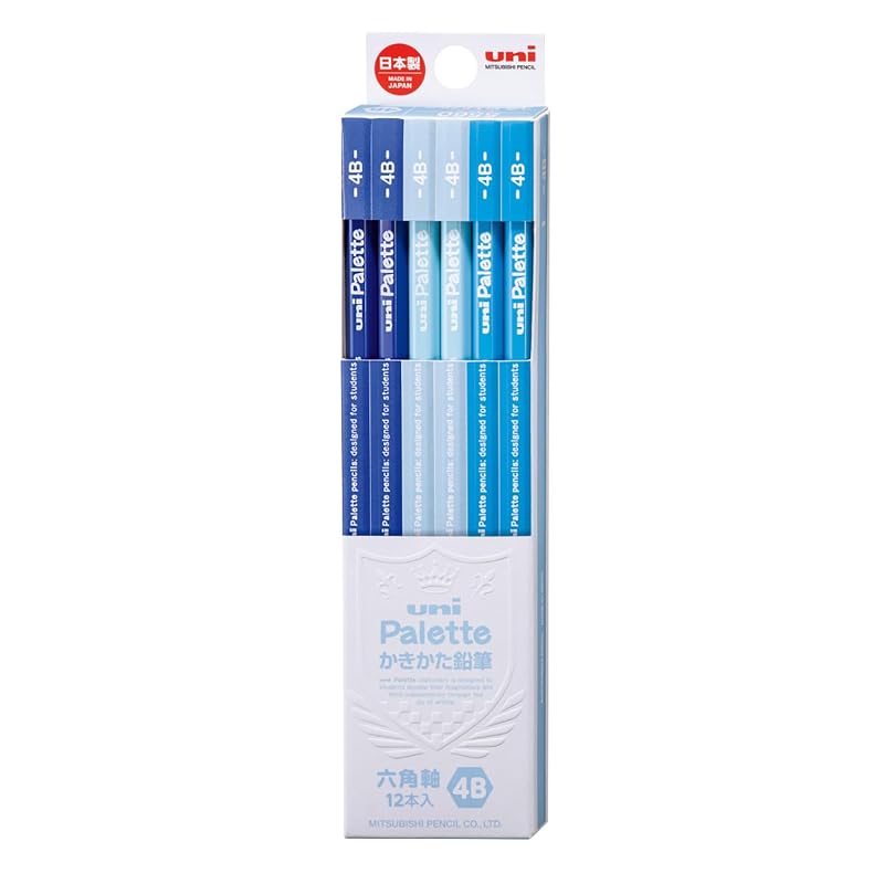 Mitsubishi Pencil Uni Palette 4B Writing Pencil, Pastel Blue, 1 dozen