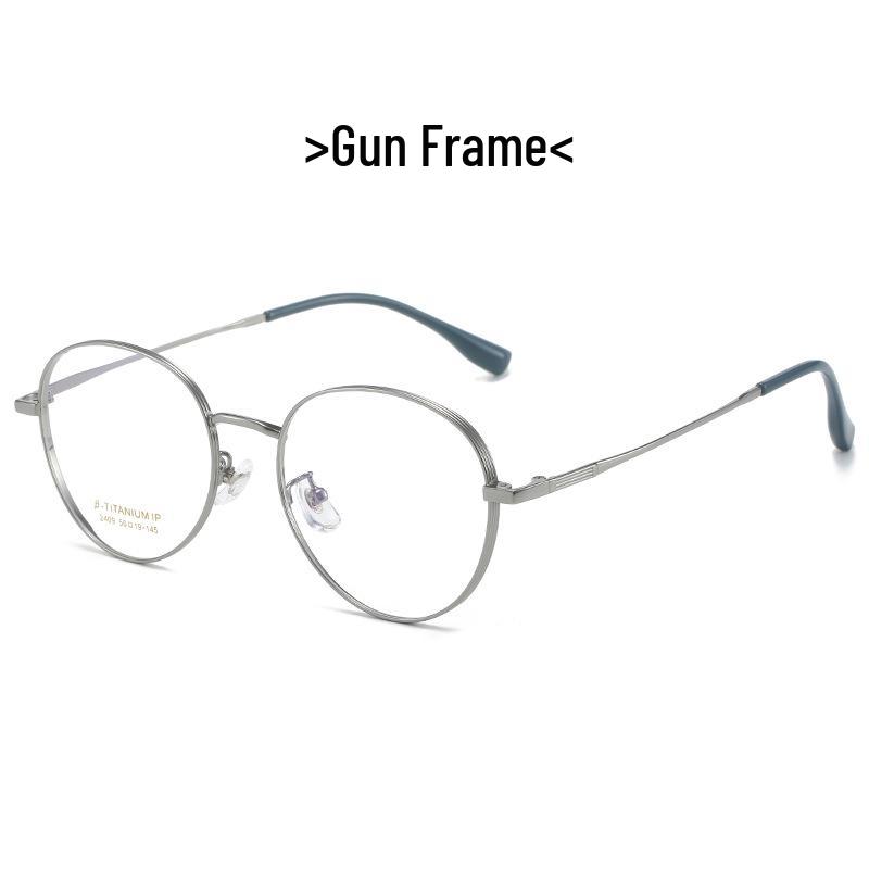 2023 Ultra-Light Round Titanium Glasses Frame with Laser Pattern – Stylish and Versatile for Men and Women
