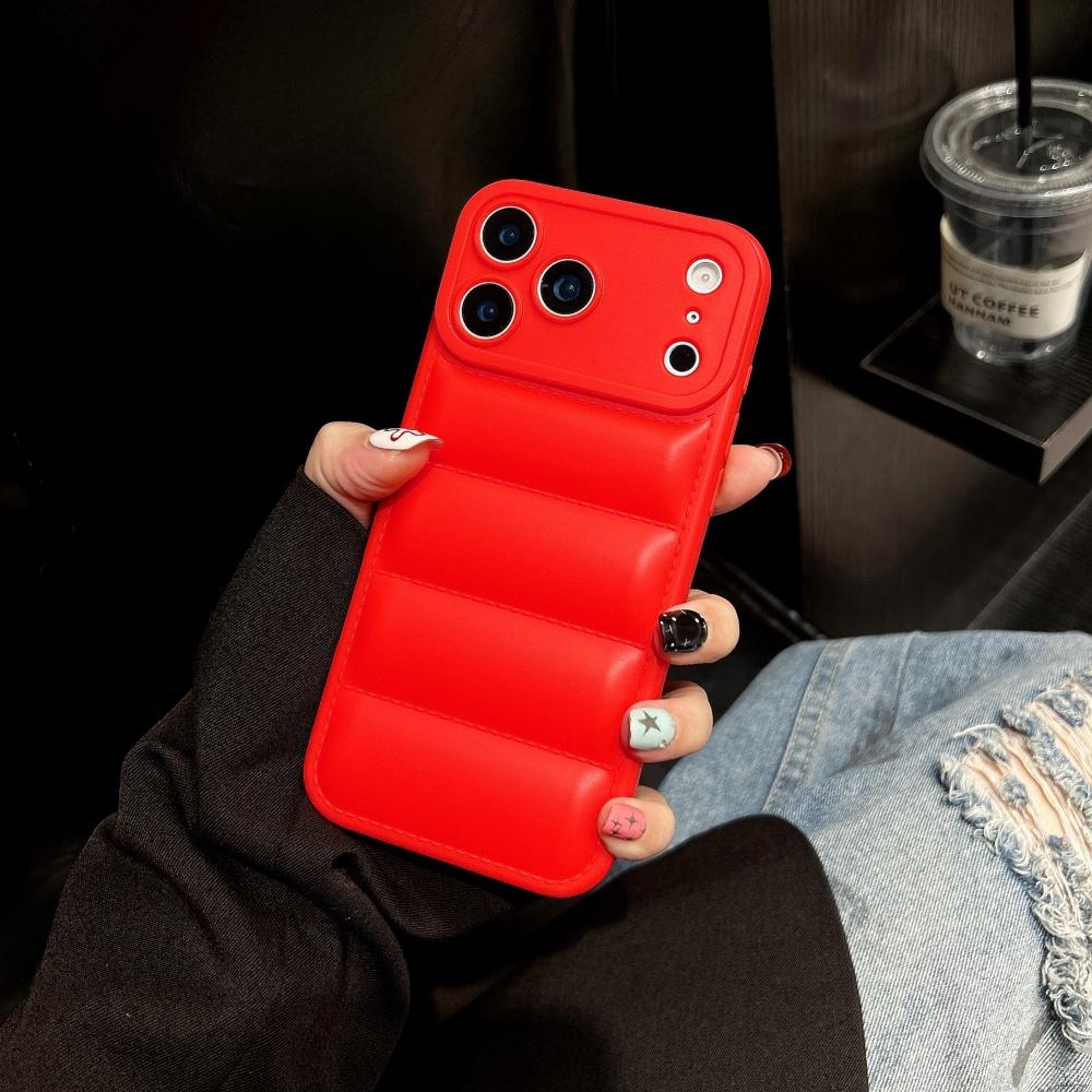

Luxury Down Jacket TPU Buffer Case For iPhone 17 Air 16 15 Plus 14 13 12 11 X Pro Max 17ProMax Winter Colorful Soft Puffer Cover iPhone17