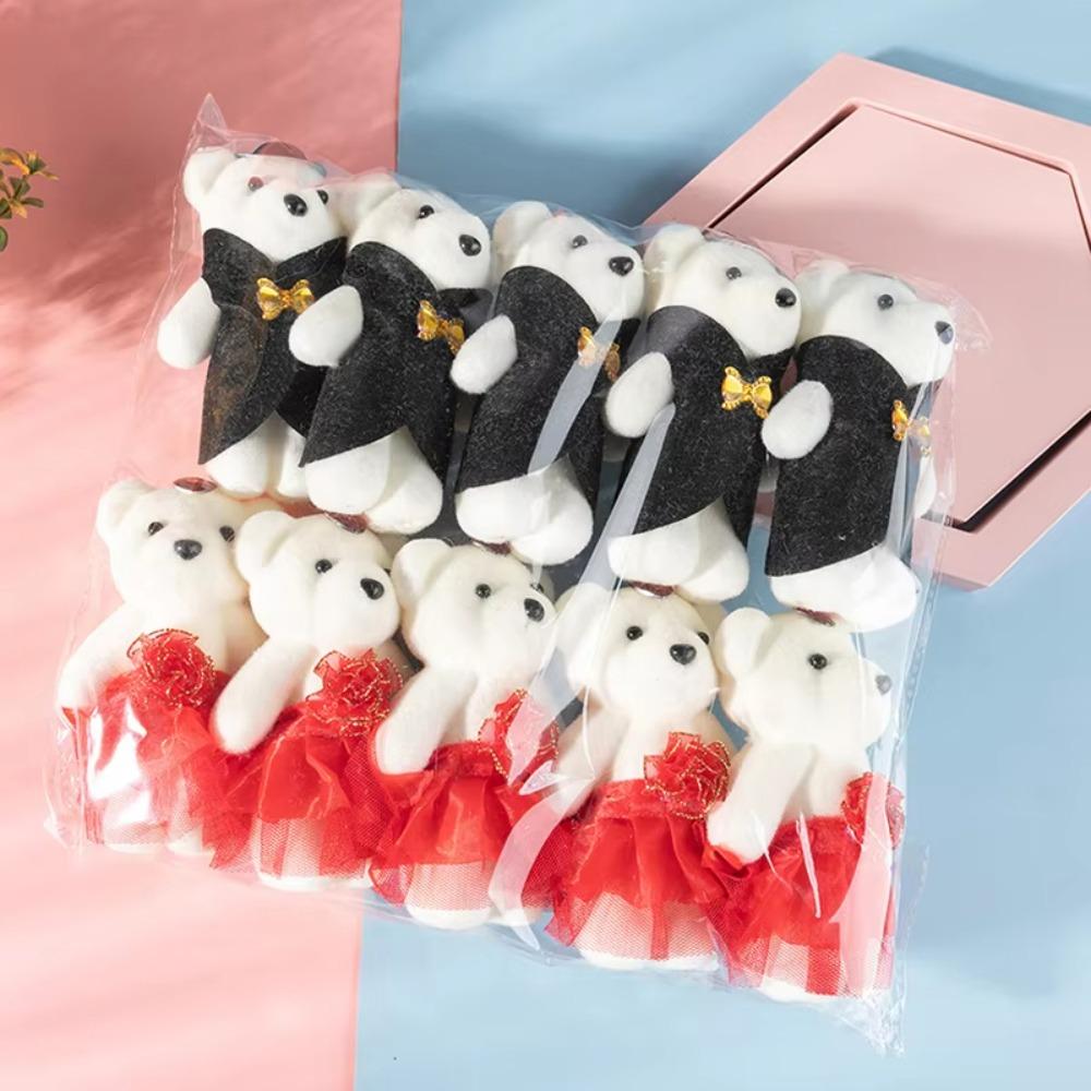 10pcs Foam Bear Bear Plush Foam Toys Couple Bear Cartoon Bouquet Doll Valentine's Day