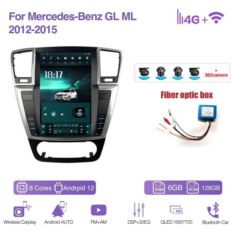 12.1" For Mercedes Benz GL ML W166 X166 2012-2015 Car Multimedia Video Player GPS Navigation Android11 8+128G 8Core CarPlay 4G