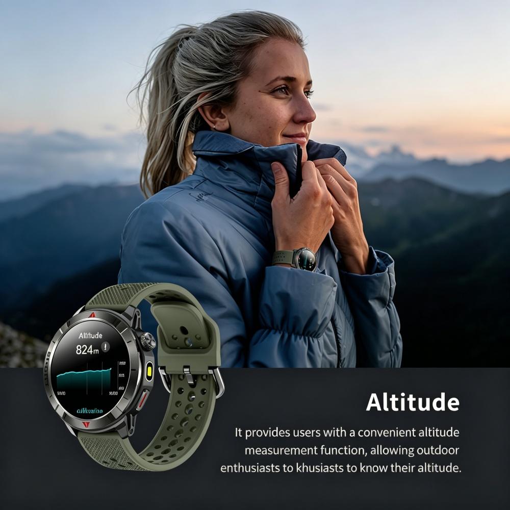Android Smart Watch AMOLED Touch Screen BT Calling IP68 Waterproof Fitness Tracker Heart Rate Sleep Monitor Magnetic Charging