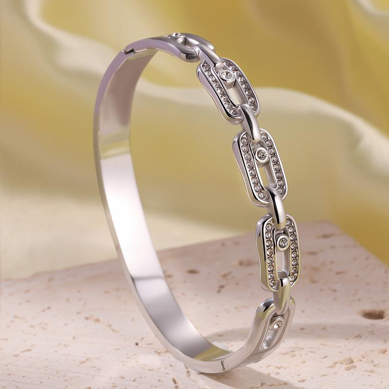 Fashionable and Luxurious New Titanium Steel Women's All-match Bracelet for Couples