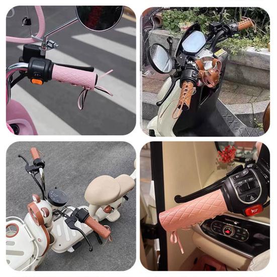 2Pcs Faux Leather Bicycle Handlebar Cover Adjustable Non-slip Universal MTB Road Mountain Bike Handle Grip Cover Replacement Bike Accessories