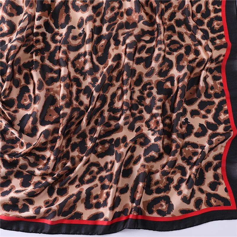 New leopard print silk scarf, mother scarf, yarn scarf, multi-functional spring, summer, autumn and winter shawl, long scarf