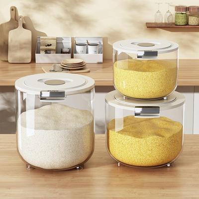 Large Upgrade Food Rice Bucket Household Insect-proof Moisture-proof Rice Barrels Sealed Rice Storage Tank Flour Grain Storage