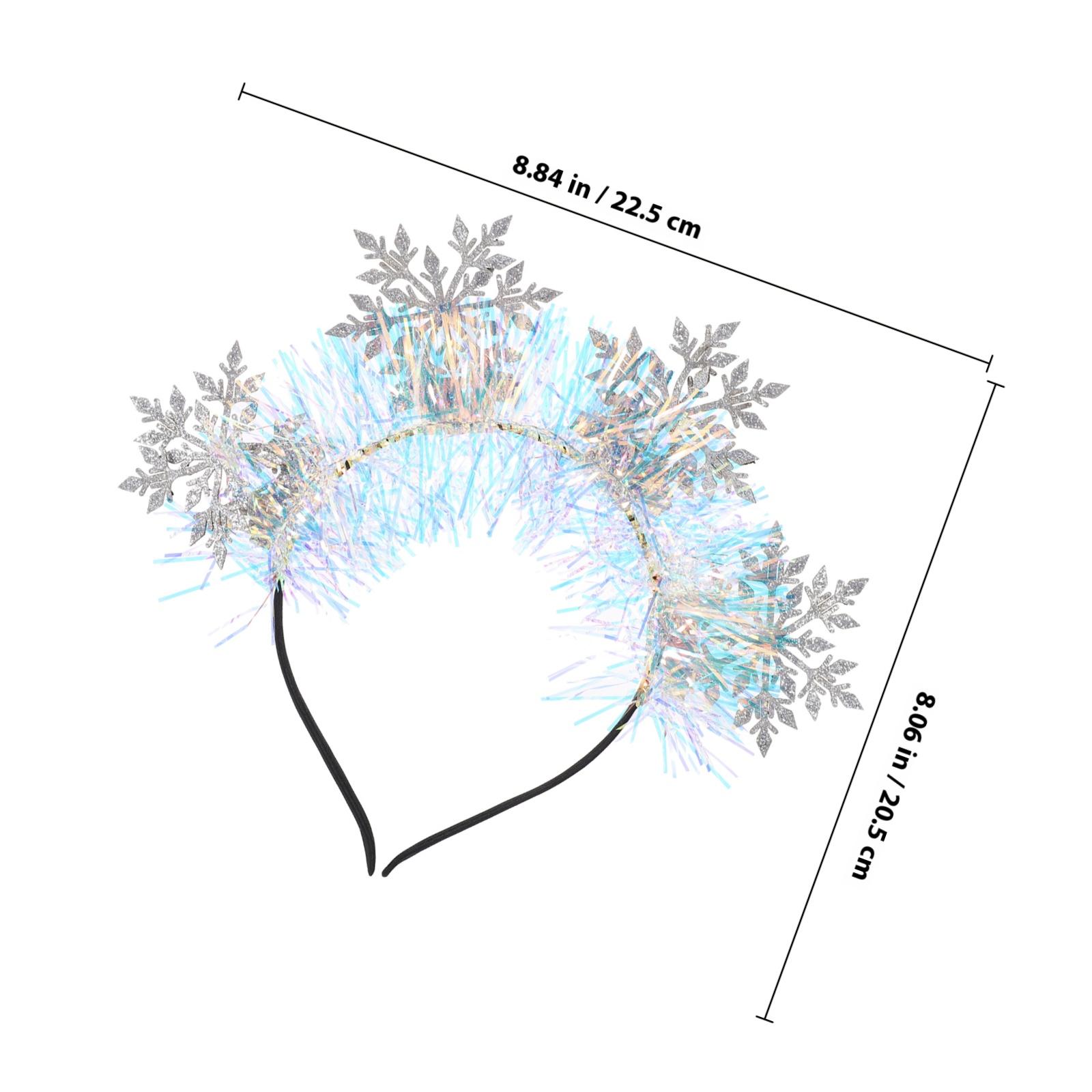 

Блестящий Ободок Снежинка Рождественский Декоративный Женский Девочки Легкий Прочный Устойчивый к Выцветанию Не Деформирующийся Длинный серебряный