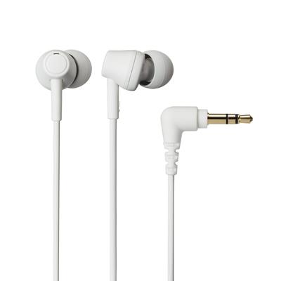 Audio-Technica ATH-CK350X WH Wired In-Ear Earphones, Made with Recycled Plastic, Antibacterial, Compact, White