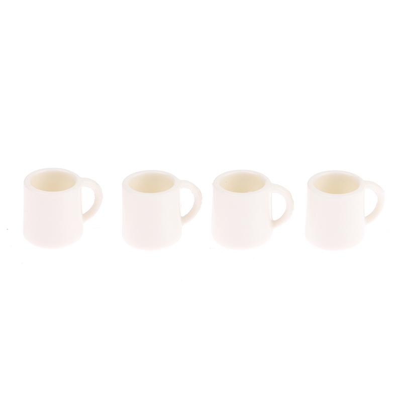 4 stk/sett 1:12 dukkehus miniatyrkopp hvit krus Vann/drikke kopp te kopp dukke leketøy