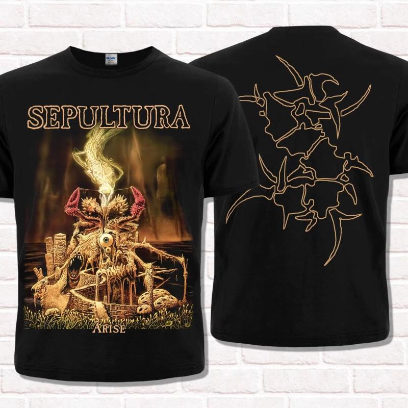 Summer Sepultura T-shirt 1991 Flogging Metal Death Metal Slot Metal T-shirt Top Men's Round-neck Short-sleeved T-shirt