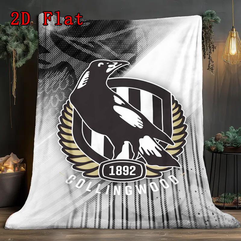 Collingwood FC 2D Flat Pattern Flannel Blanket High quality All Seasons Warmth and Comfort Perfect for Christmas Gifts.DMT0925301