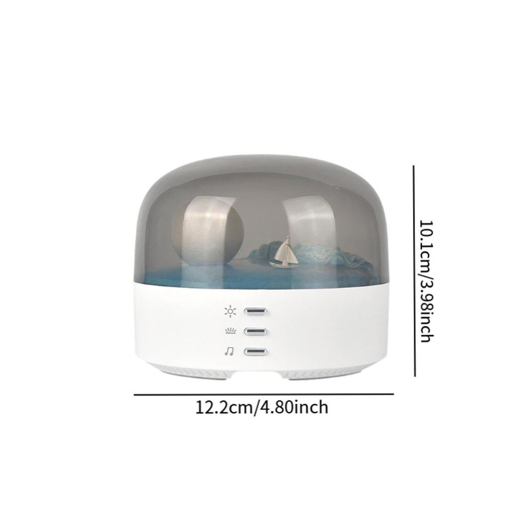 Bedroom Bedside Table Lamp with Bluetooth Speaker Night Light Moon for Household