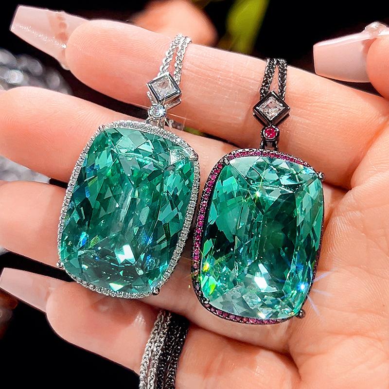 Jewelry Simulation Para Green Vintage Pendant Necklace Main Stone 20 * 28