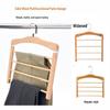 Solid Wood Multi-Layer Pants, Scarf & Shawl Hanger - Space-Saving, Multifunctional Wardrobe Storage.