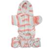 Korallfleece Hellrot Grün Gestreift Herbst Winter Vierbeiner Haustier Kapuzenpullover Kleidung Warme Pyjamas Kleidung für Hunde Katzen
