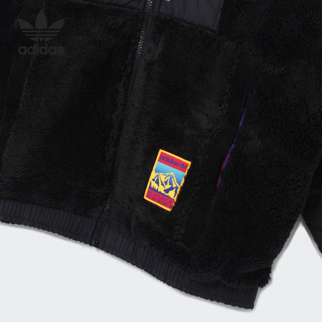 Adidas Originals Adv Sherpa Jacket With Stand Collar And Color Block Design Men Sportswear Jacket Black GV0926