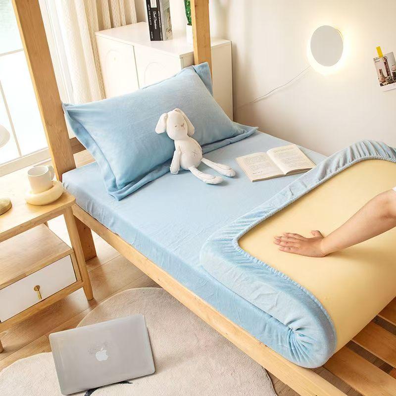 Winter Plüsch Warmer Matratzenbezug Bett Spannbettlaken Gepolsterter Matratzenbezug Samtweich Bettlaken Pad Schutz Mehrere Größen