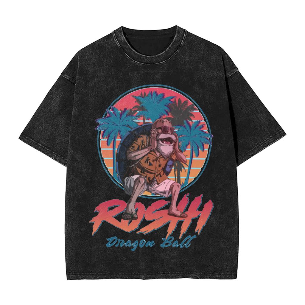 Dragon Ball Saiyan Gym T Shirts Hip Hop Washed Harajuku TShirts Anime Dbz Vintage for Men Women Streetwear Summer Tee Shirt