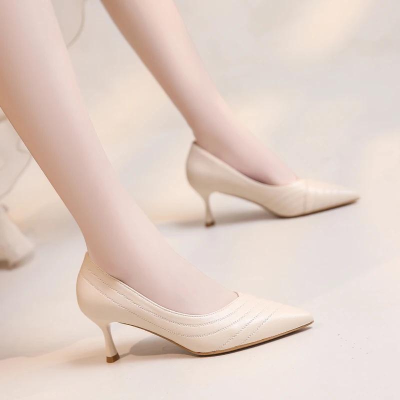 Mode Mode Schuhe Weibliche 2024 Herbst Neue frauen Pumpen Komfortable Flach Büro Damen Schuhe Sexy Spitz Kleid Schuhe Zapatos