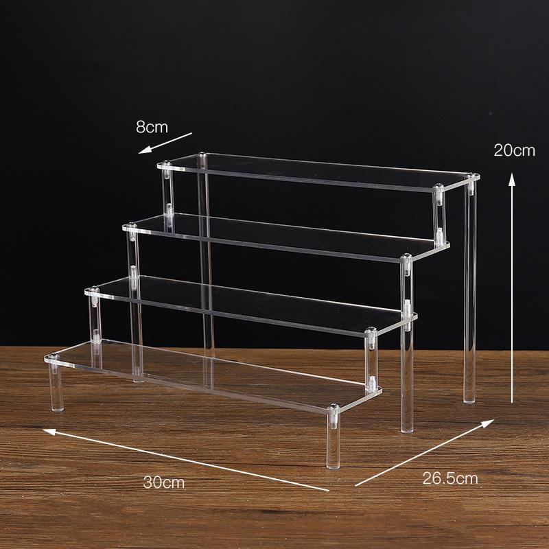 Clear Acrylic Tiered Display Stand for Figurines, Dolls & Jewelry