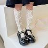 Color Mesh Lolita Bow Cotton Kids Hosiery Girls Calf Socks Middle Tube Socks Korean Style Socks