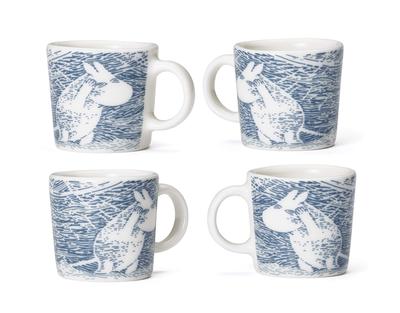Arabia MOOMIN Snow Blizzard Set of and Dishwasher Safe 1055337 Mugs, 12ml, 4, Microwave, Oven, (Officially Imported)