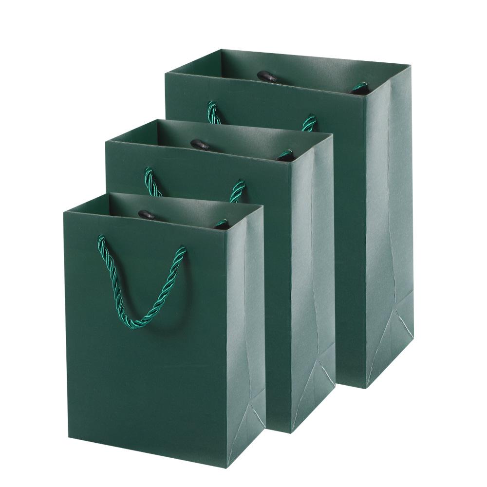 

24pcs solid color paper shopping gift bags with handles for small business gifts flower wrapping milk tea and coffee cups 24pcs&12x7x16cm зелений