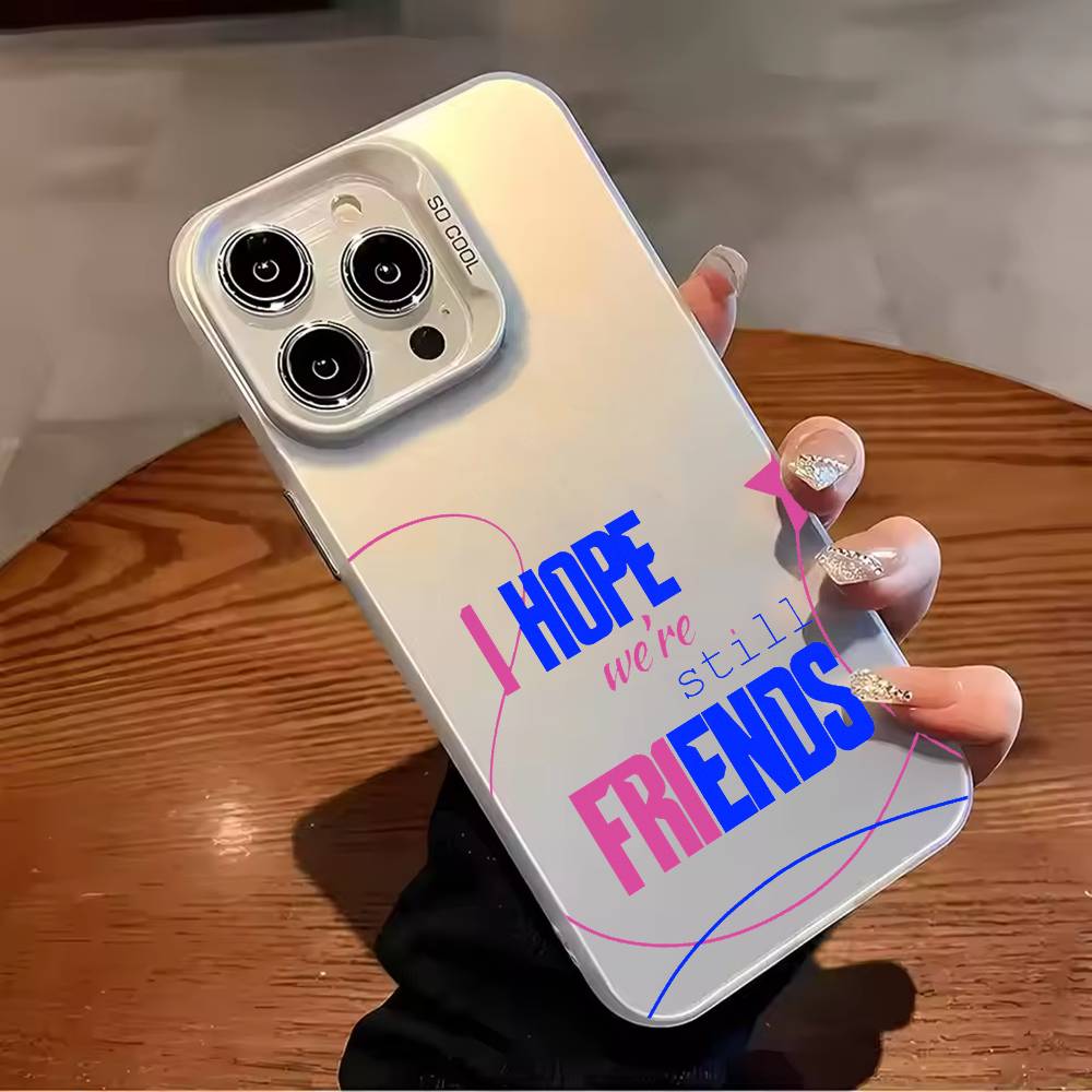 F-Fluorescent iridescent couple patterns Phone Case For iPhone 17,16,15,14,13,12,11,Pro Max,Plus Candy Silver Cover