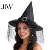 Costume Accessory for Women Steeple Halloween Witch Hat, with Lace Edge, Lightweight School Theatrical Performance Gear Breathable Pointed Headwear,