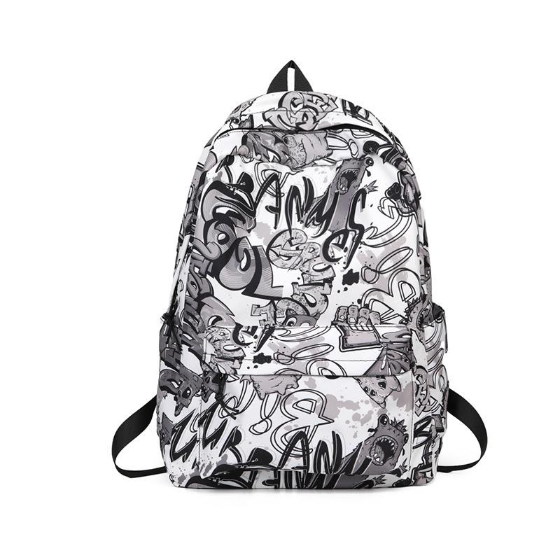 i new high-value personalized graffiti cool backpack junior high school students contrasting color backpack