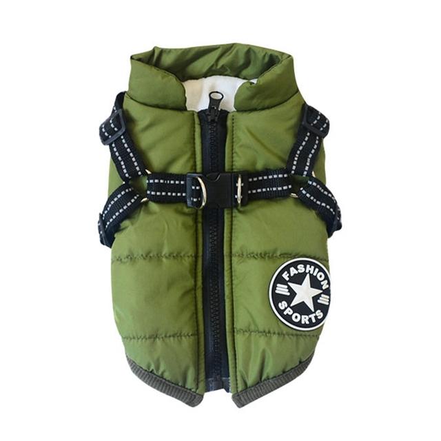 Pet Dog Winter Vest Coat For Small Medium Dogs Puppy Warm Down Jacket Sleeveless Padded Vest With Harness Chest Strap
